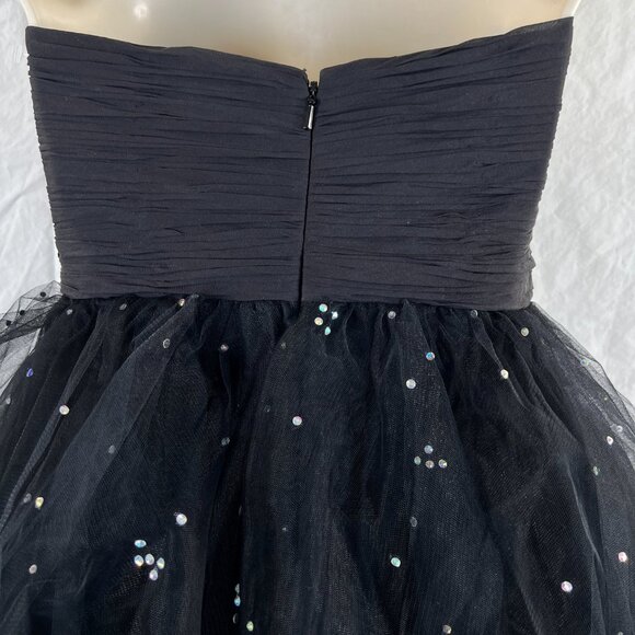 NWT Sherri Hill 2548 Black Gold Tulle Strapless Formal Dresss $278 - Picture 6 of 10